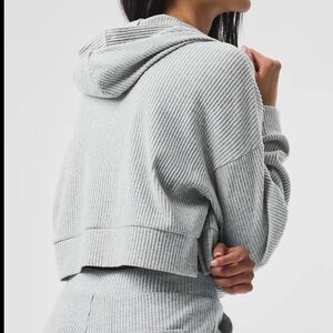 Alo Yoga Muse Athletic Heather Grey Hoodie